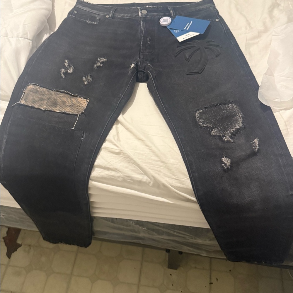 Palm Angels Charcoal Denim Pants 100 authentic